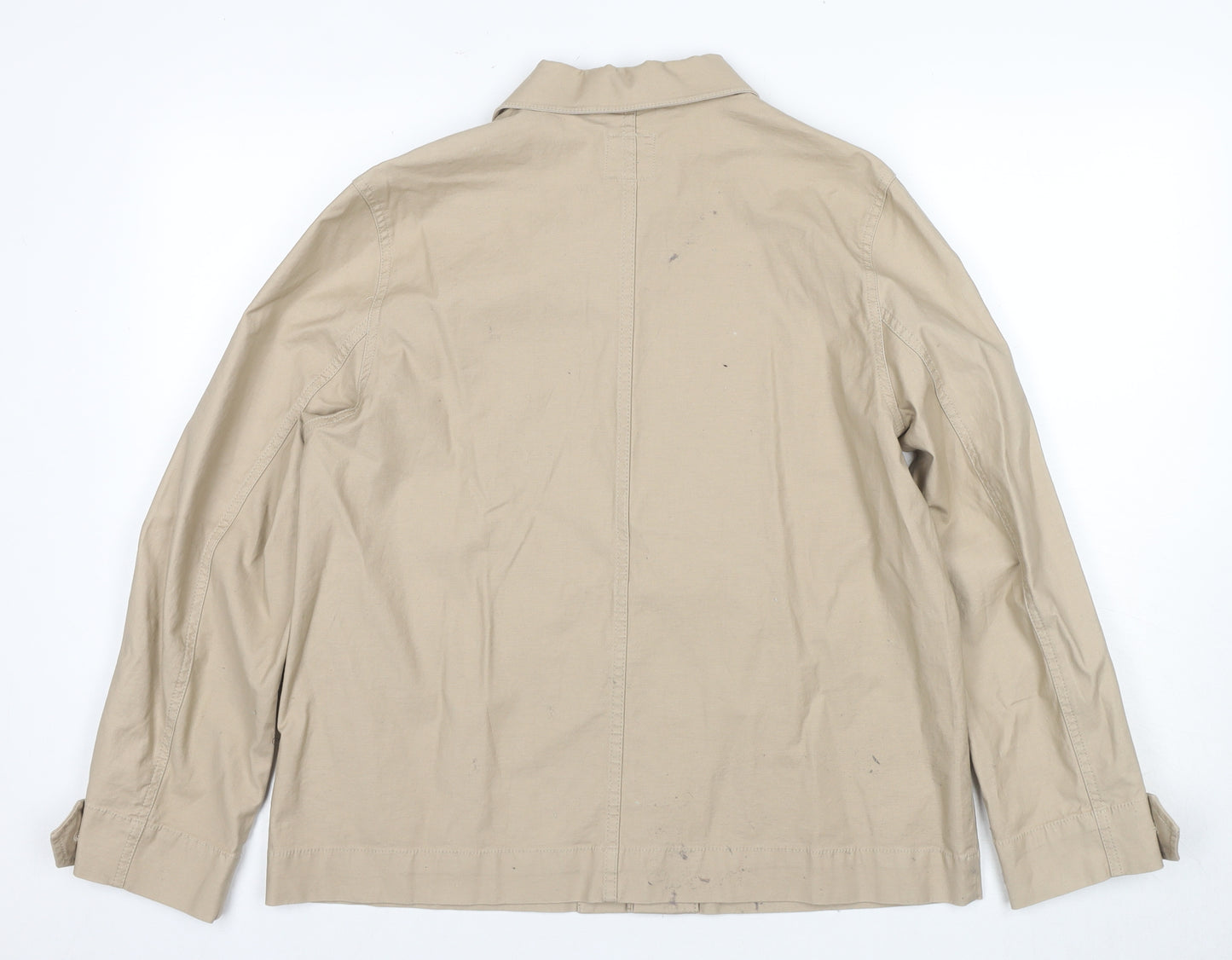 H&M Women's Beige Jacket, Size 6, Casual Button Style