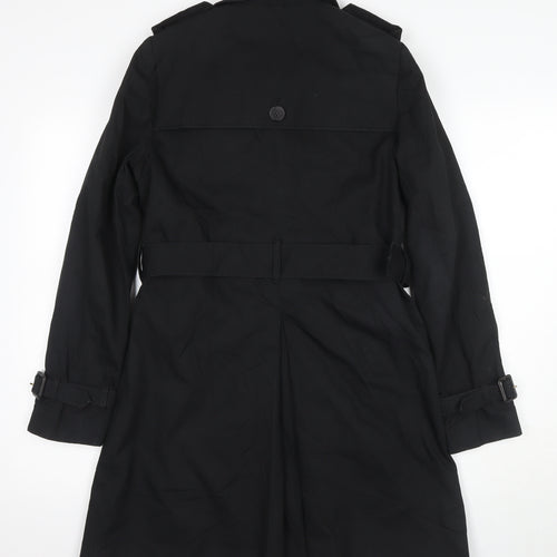 Jack Wills Women's Black Trench Coat Size 10