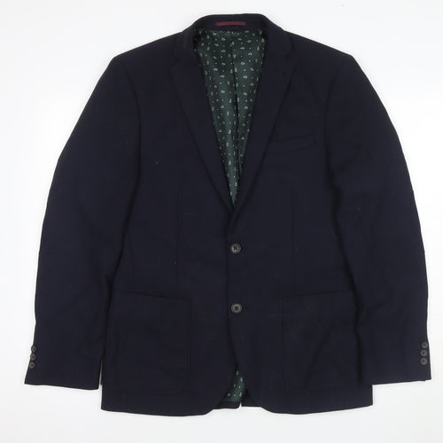 Next Men's Blue Slim Fit Blazer, Size 40R, Business