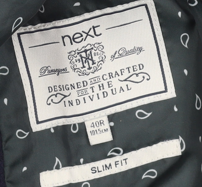 Next Men's Blue Slim Fit Blazer, Size 40R, Business