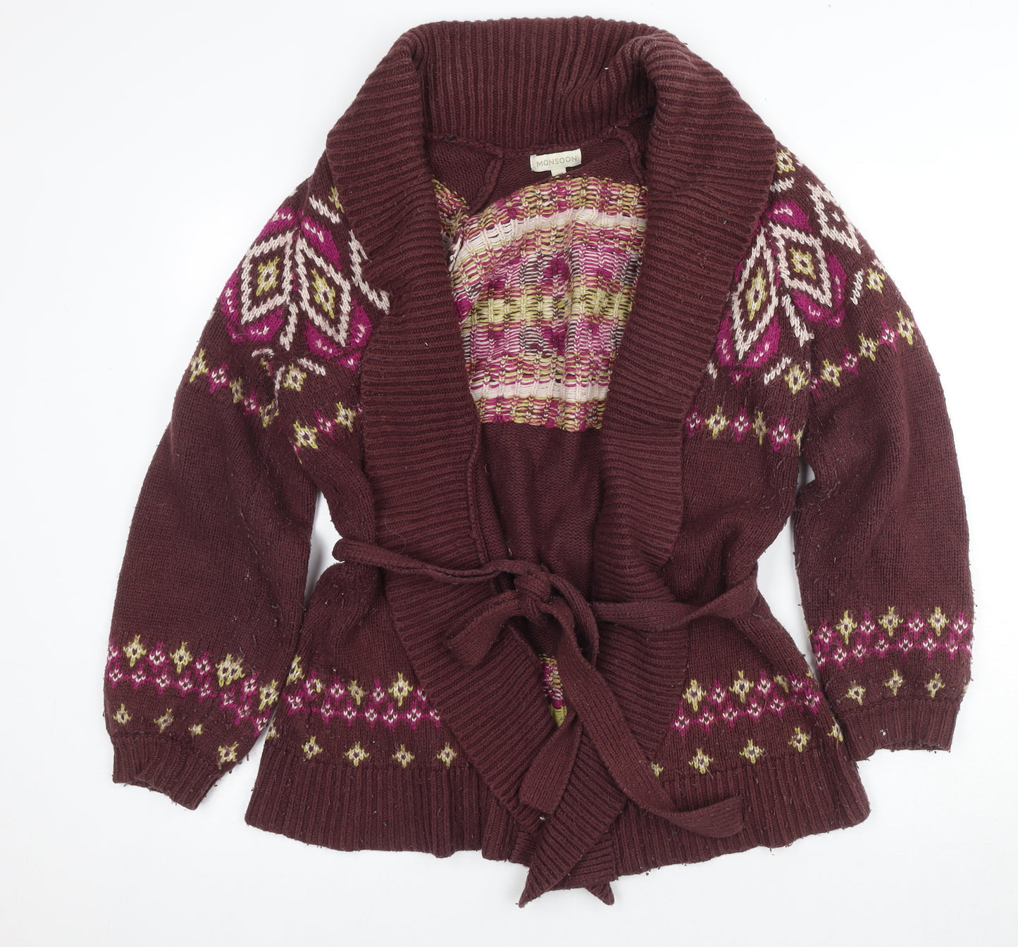 Monsoon Women's Brown Fair Isle Cardigan M