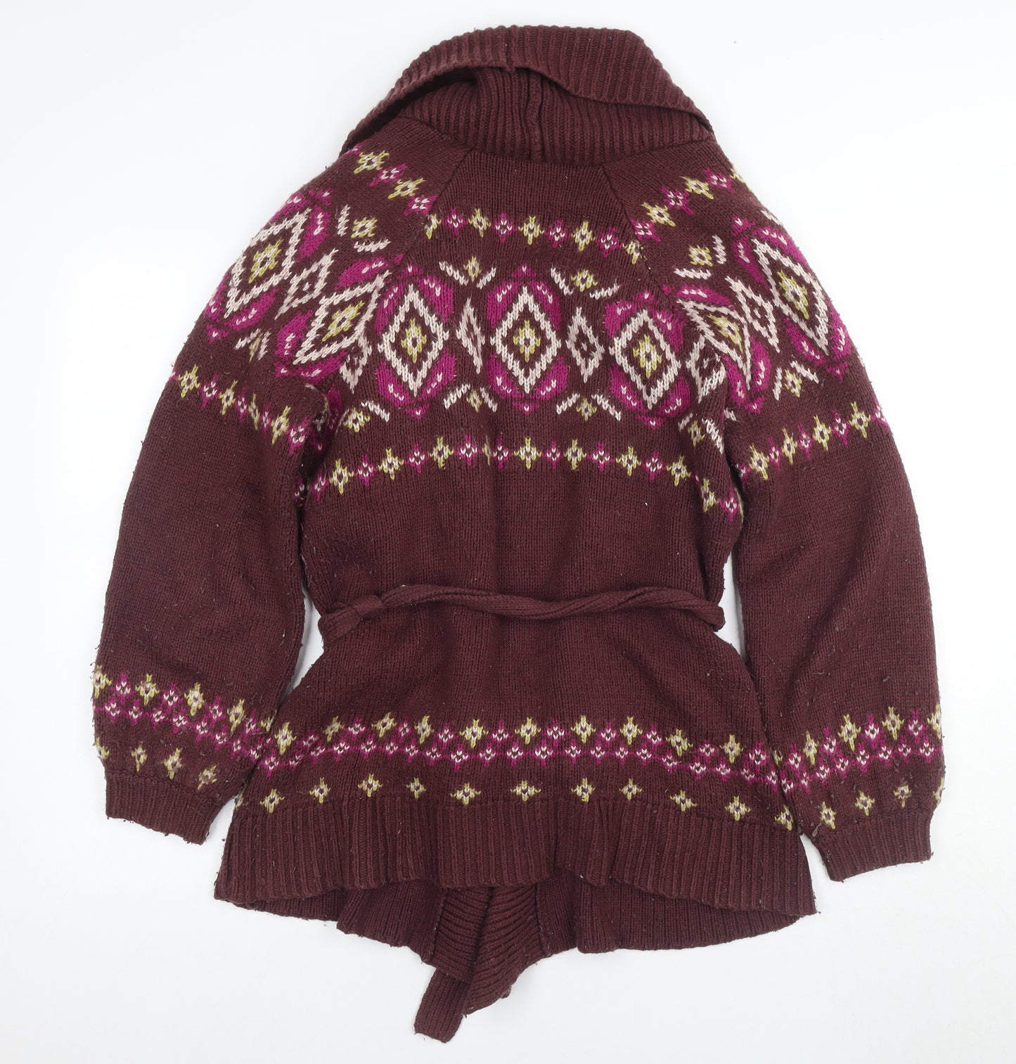 Monsoon Women's Brown Fair Isle Cardigan M