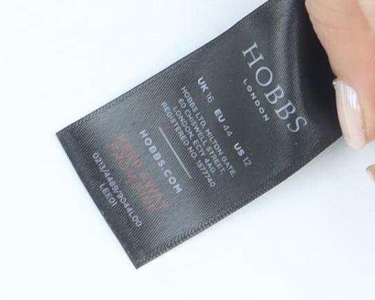 Hobbs Women's Black Wool Jacket Size 16 Classic Zip Workwear