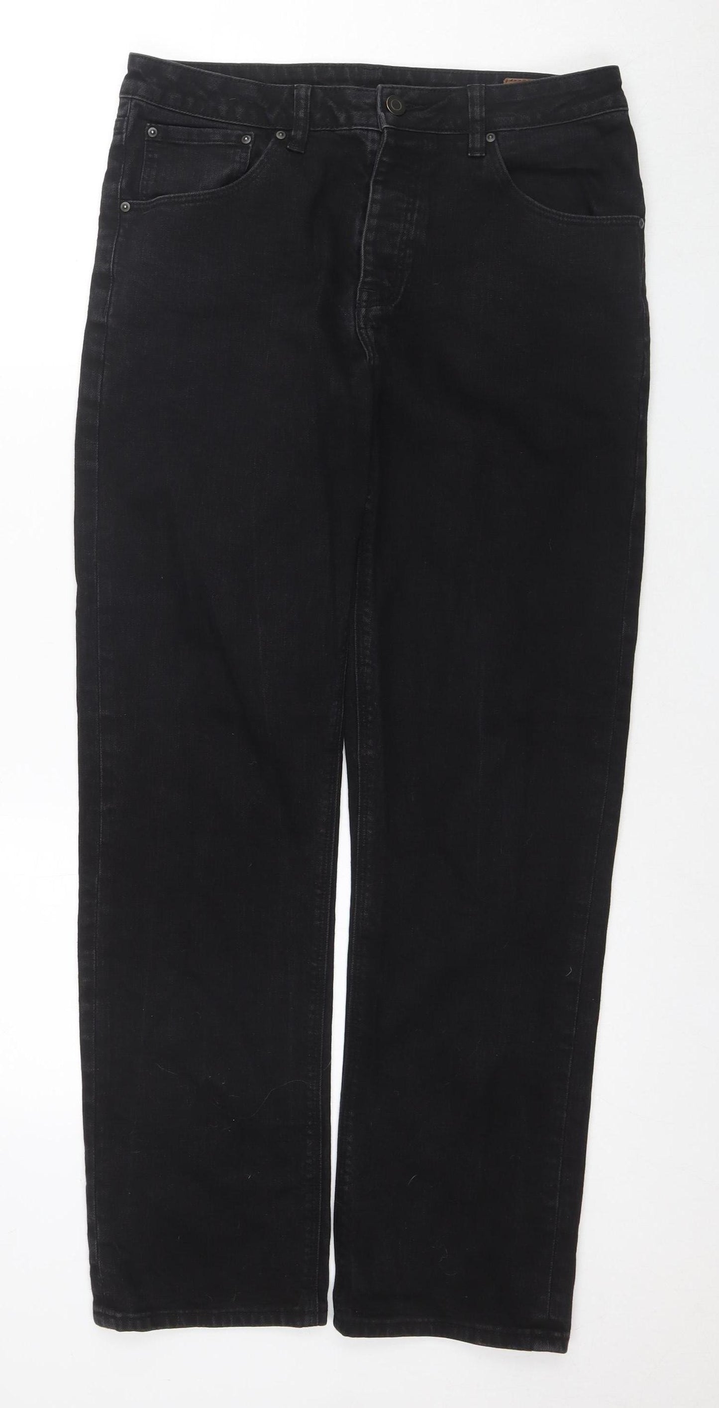 ASOS Men's Black Straight Jeans, Size 32, Regular Fit