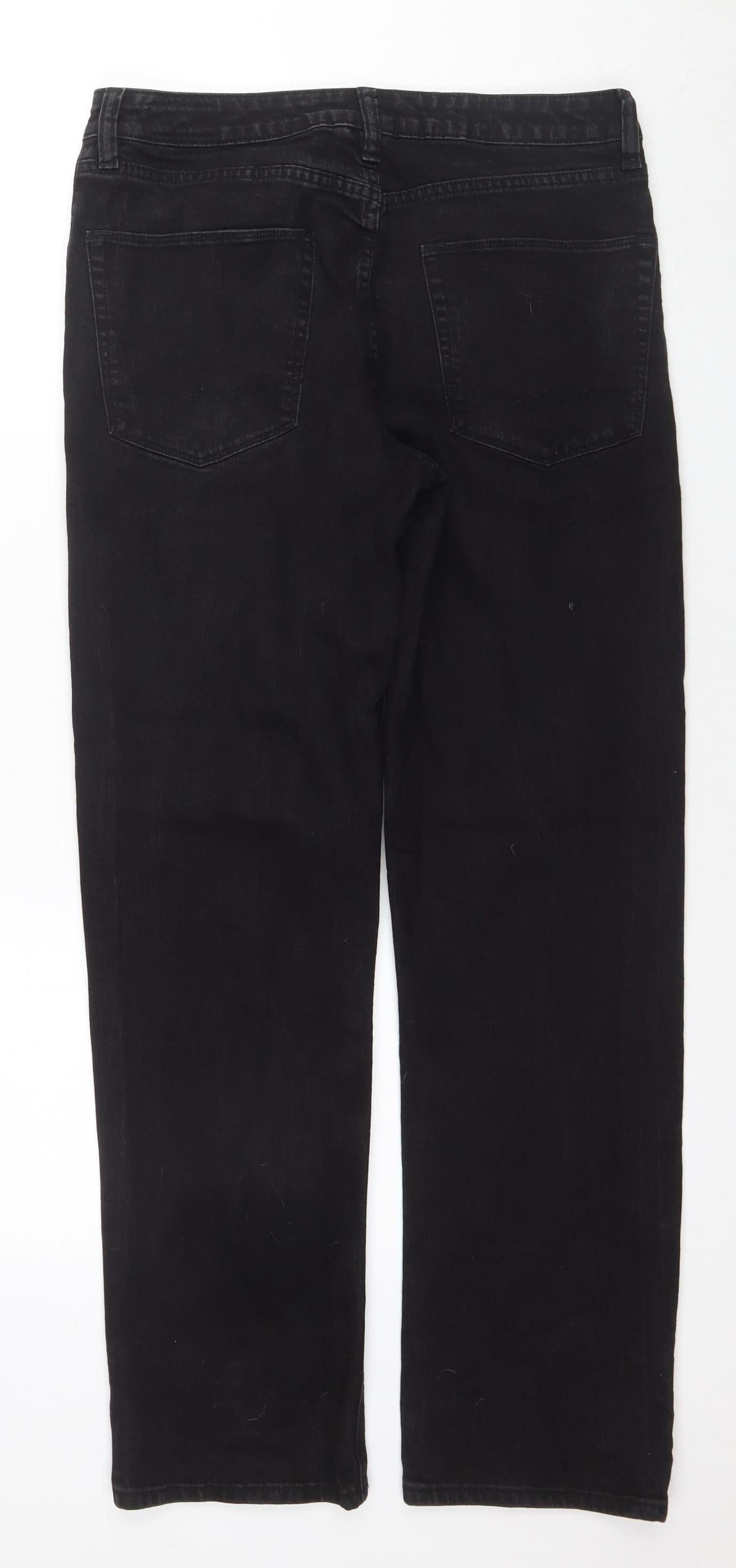 ASOS Men's Black Straight Jeans, Size 32, Regular Fit