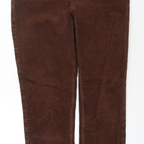 Monki Women's Brown Corduroy Chino Trousers, Size 6
