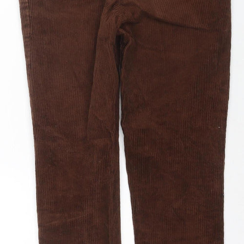 Monki Women's Brown Corduroy Chino Trousers, Size 6