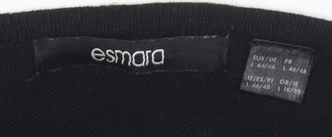 Esmara Women's Black Cardigan Size 18 V-Neck Knit
