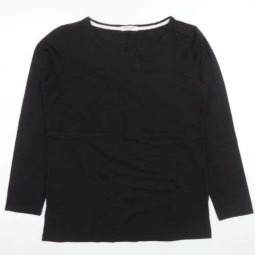 SMALLSHOW Women's Black M Round Neck Long Sleeve T-Shirt