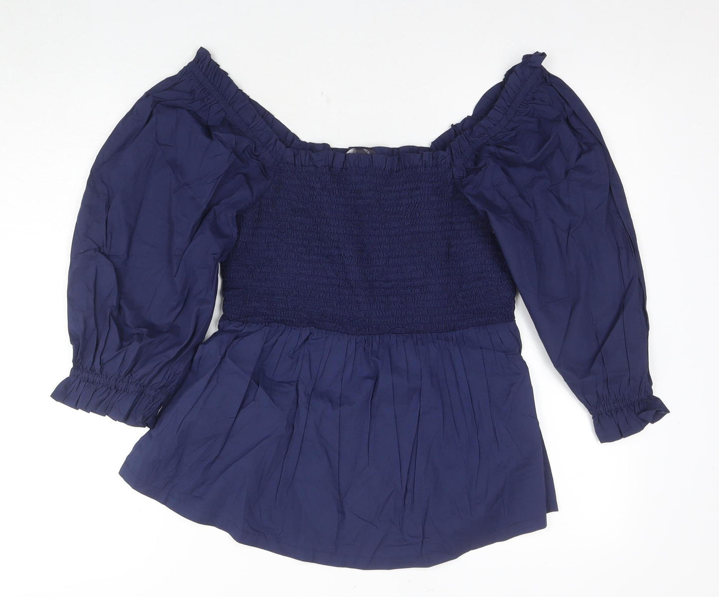 Marks and Spencer Women's Blue Off-the-Shoulder Blouse