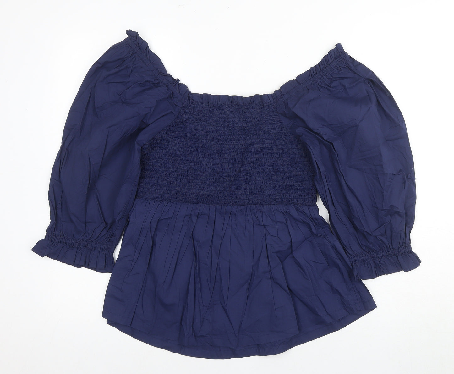 Marks and Spencer Women's Blue Off-the-Shoulder Blouse