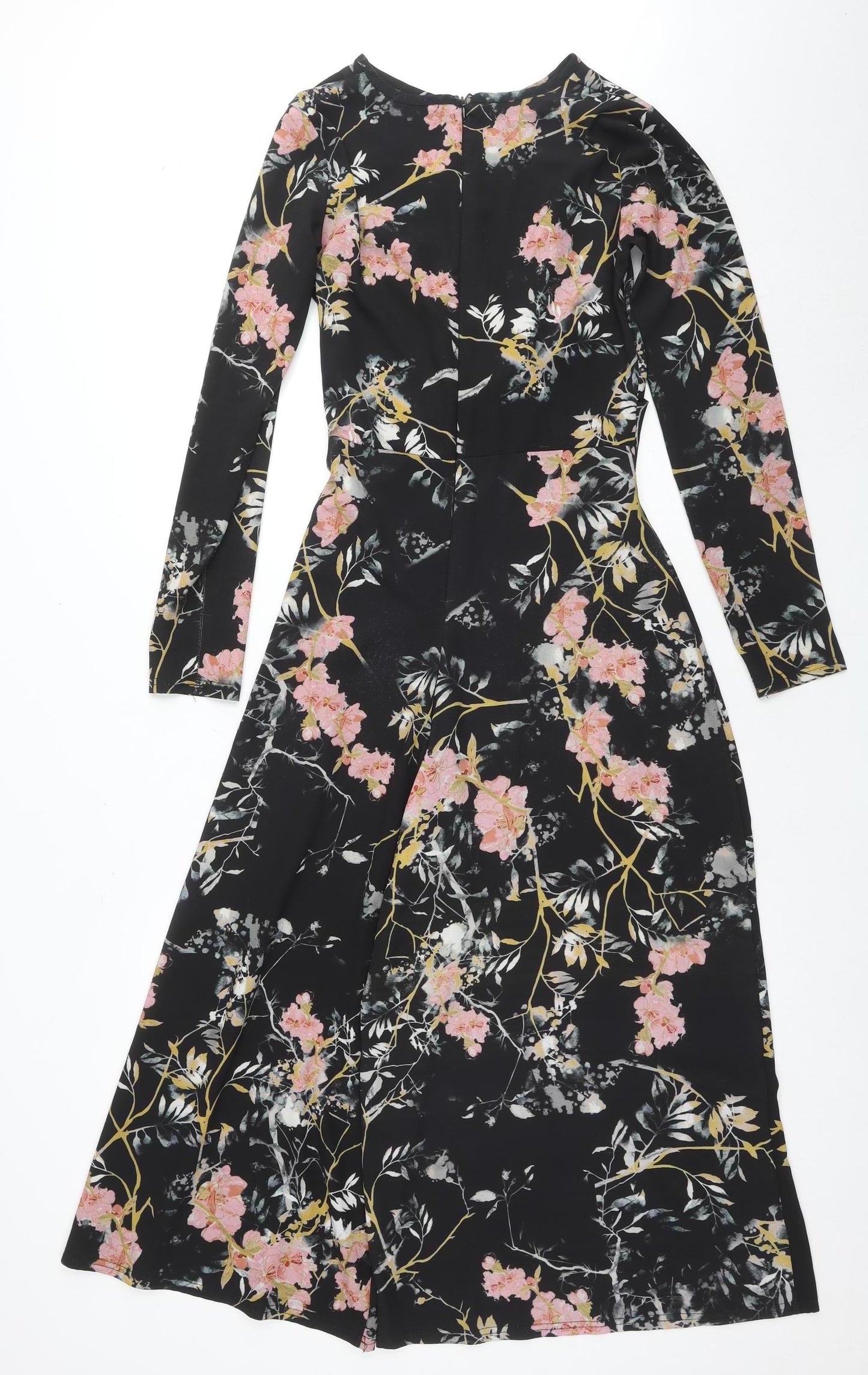 Boohoo Women's Black Floral Jumpsuit Size S