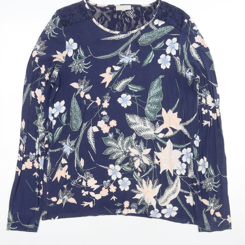 Olsen Women's Multicolour Floral Long Sleeve Top