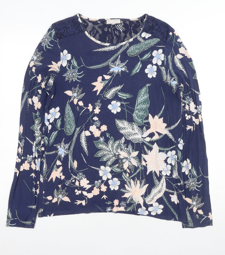 Olsen Women's Multicolour Floral Long Sleeve Top