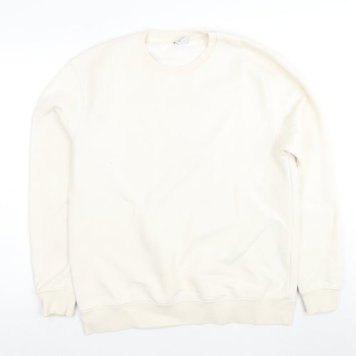 Zara Unisex Ivory Pullover Sweatshirt, Size 12