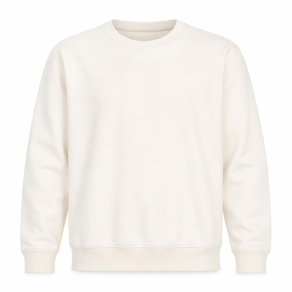 Front view of Zara unisex ivory pullover sweatshirt, size 12