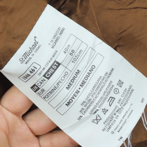 Marks and Spencer Men's Brown Wool Cashmere Blazer 40R