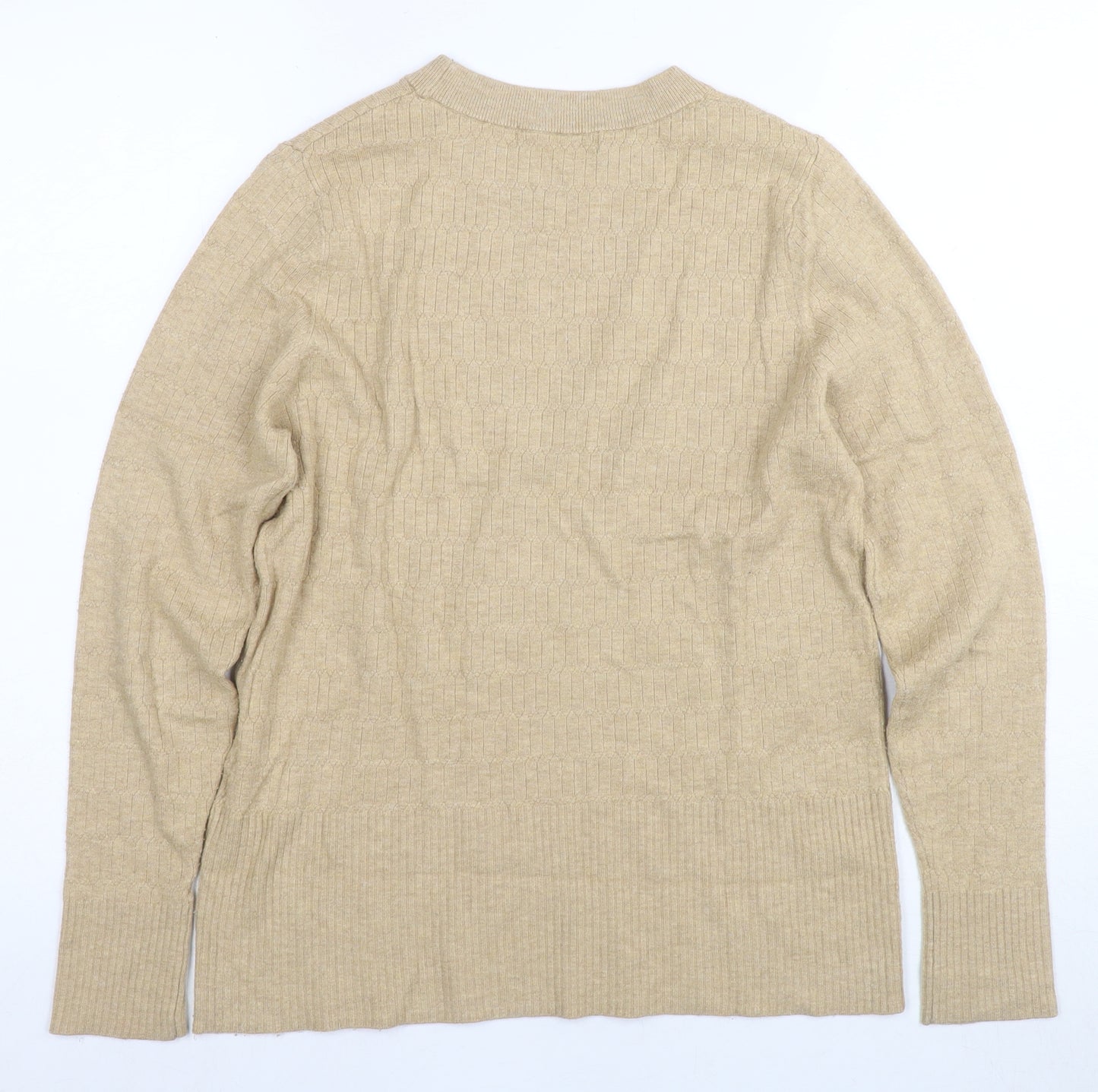 Marks and Spencer Beige Crew Neck Jumper, Size 14, Women