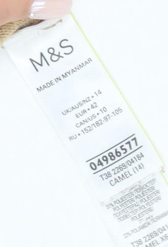 Marks and Spencer Beige Crew Neck Jumper, Size 14, Women