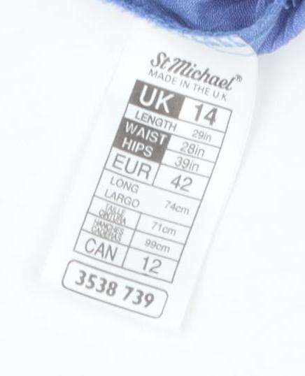 Marks and Spencer Women's Blue Pleated Long Skirt Size 14