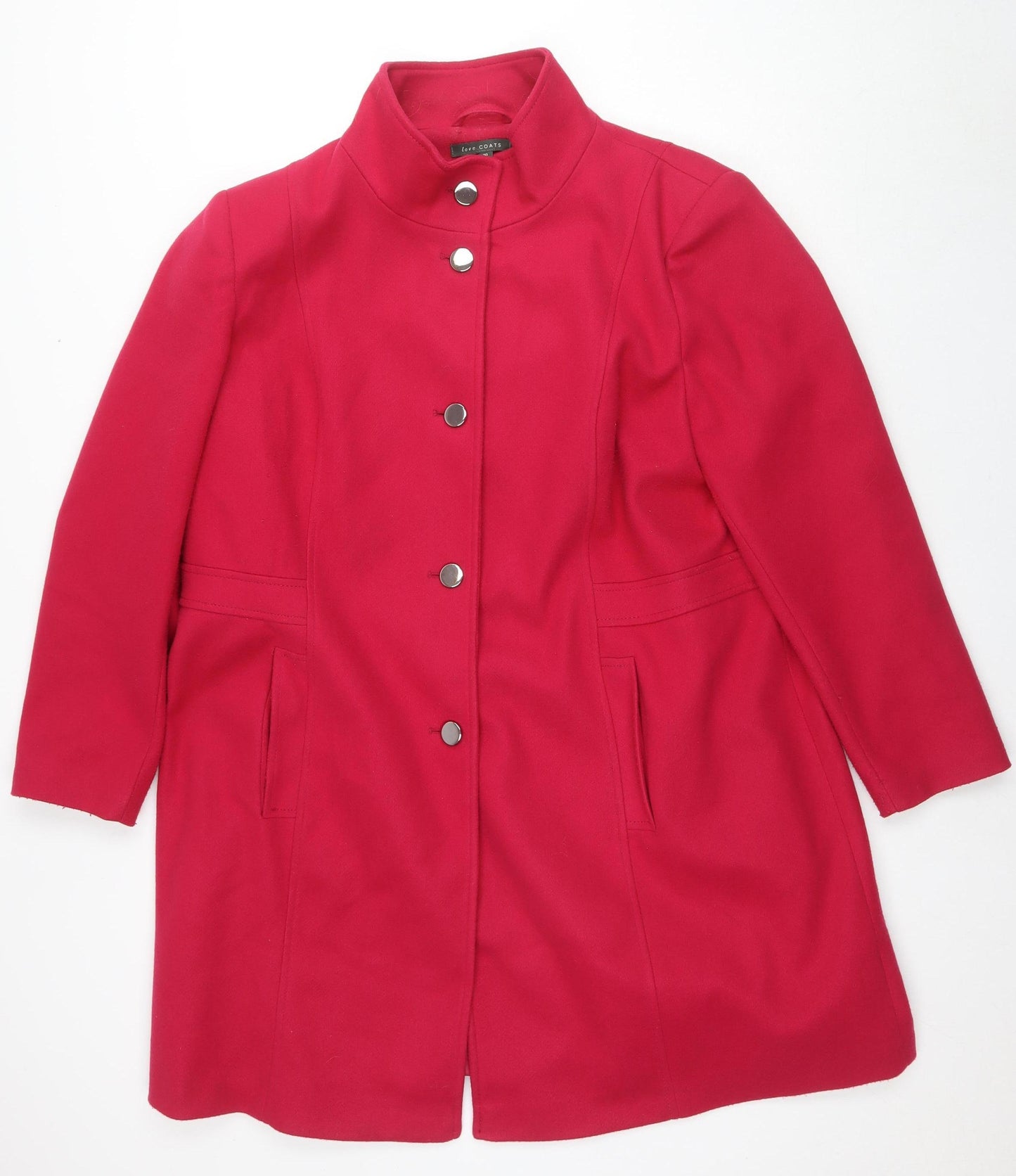 Love Coats Women's Red Mid-Length Buttoned Coat Size 20