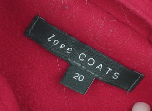 Love Coats Women's Red Mid-Length Buttoned Coat Size 20