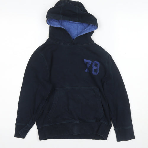 Next Boys Black Pullover Hoodie with Logo, Size 9 Years