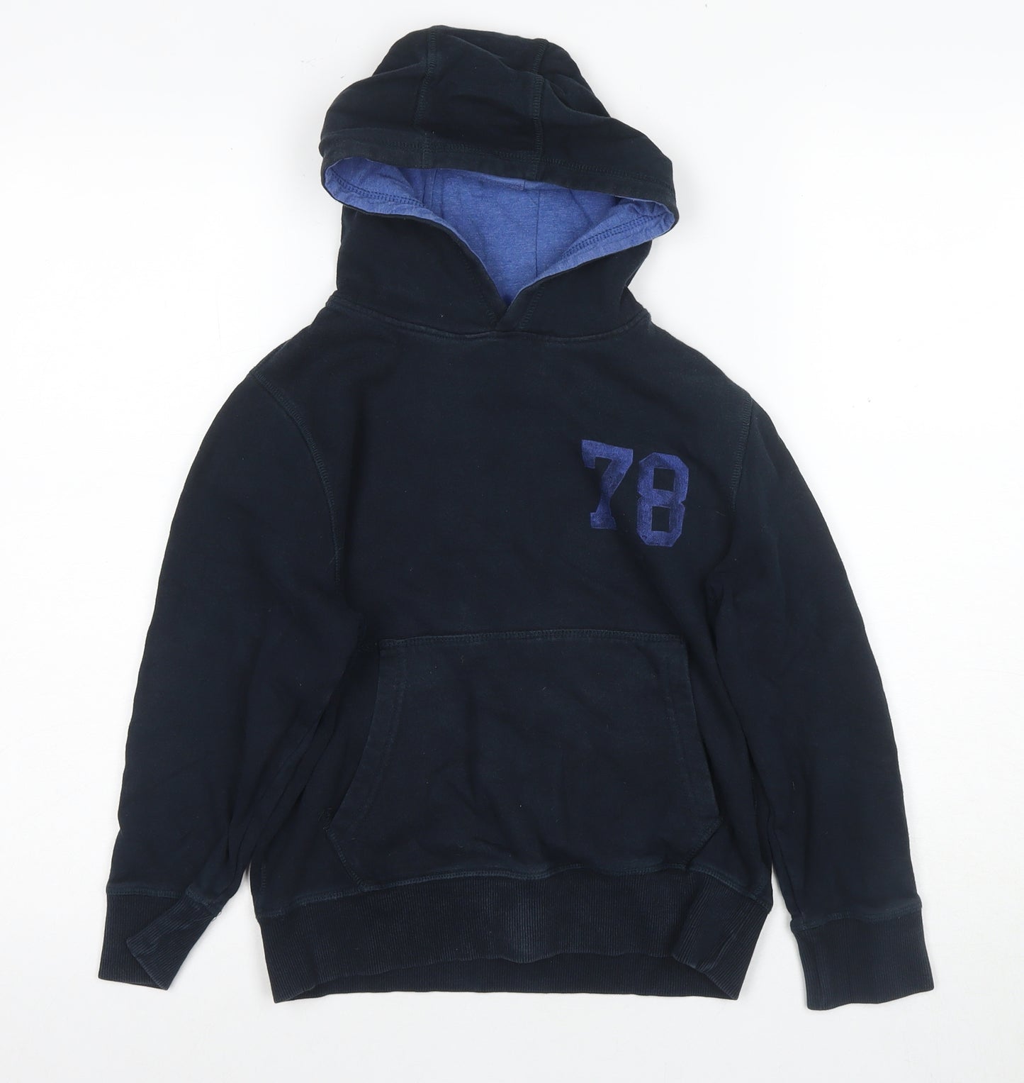 Next Boys Black Pullover Hoodie with Logo, Size 9 Years