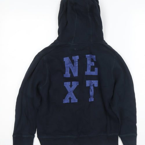 Next Boys Black Pullover Hoodie with Logo, Size 9 Years