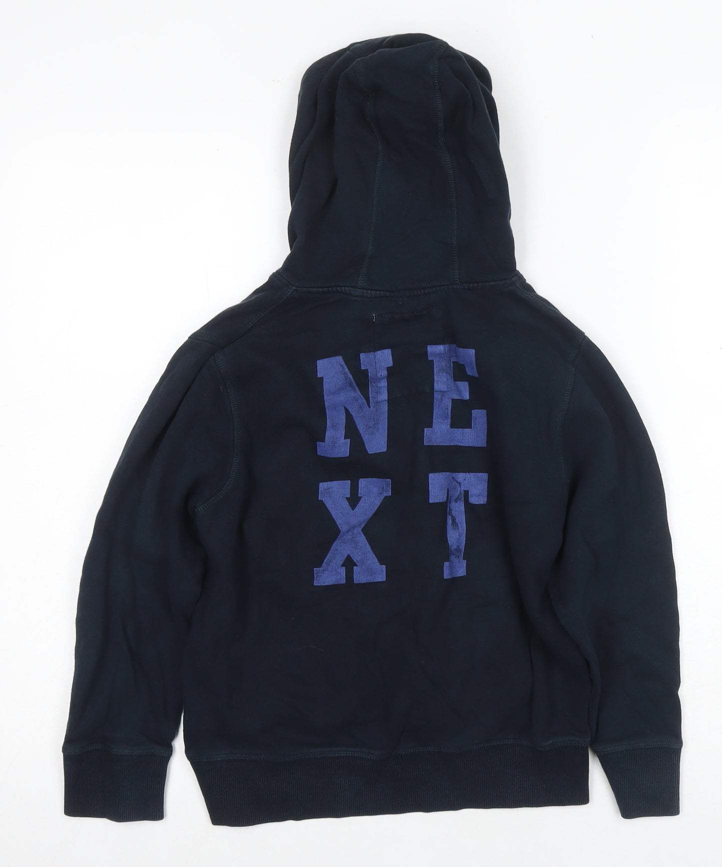 Next Boys Black Pullover Hoodie with Logo, Size 9 Years