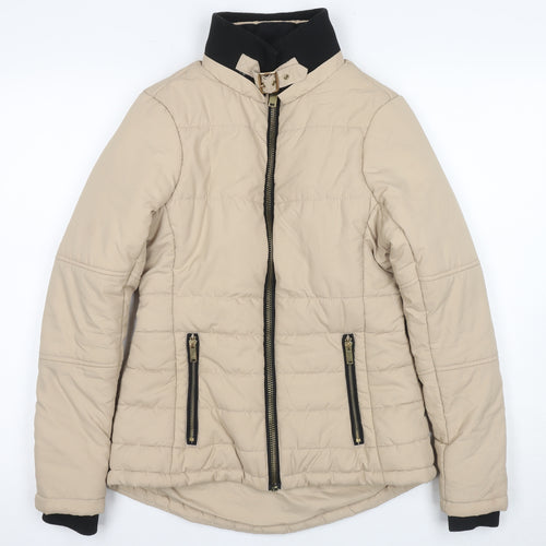 River Island Women's Beige Puffer Jacket Size 8