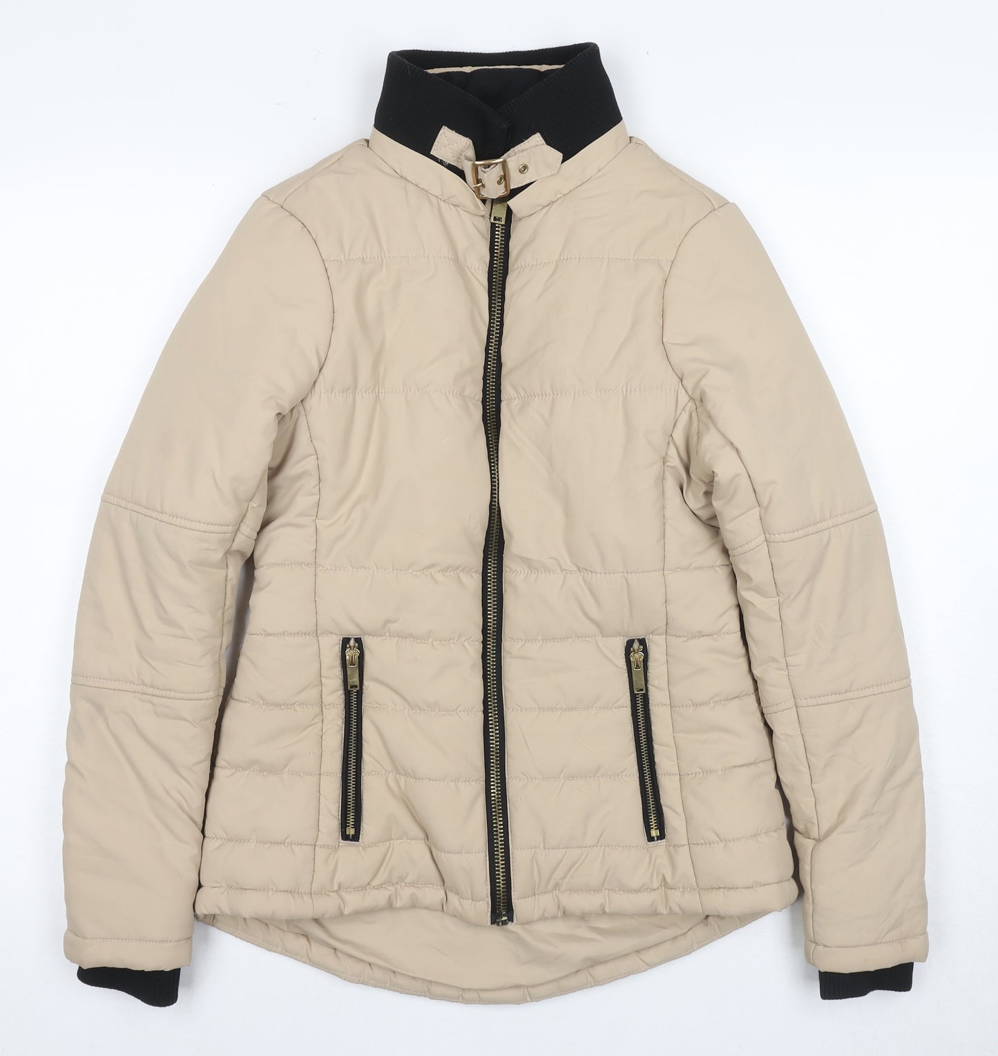 River Island Women's Beige Puffer Jacket Size 8