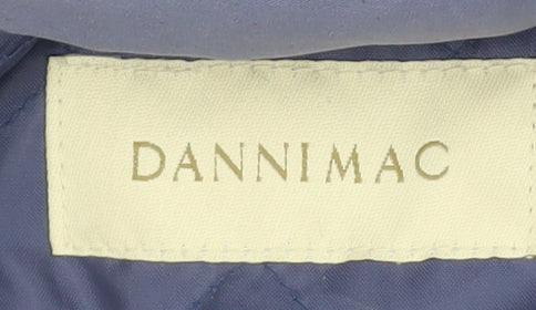 Dannimac Women's Blue Parka Coat, Size S, Hooded, Snap Closure