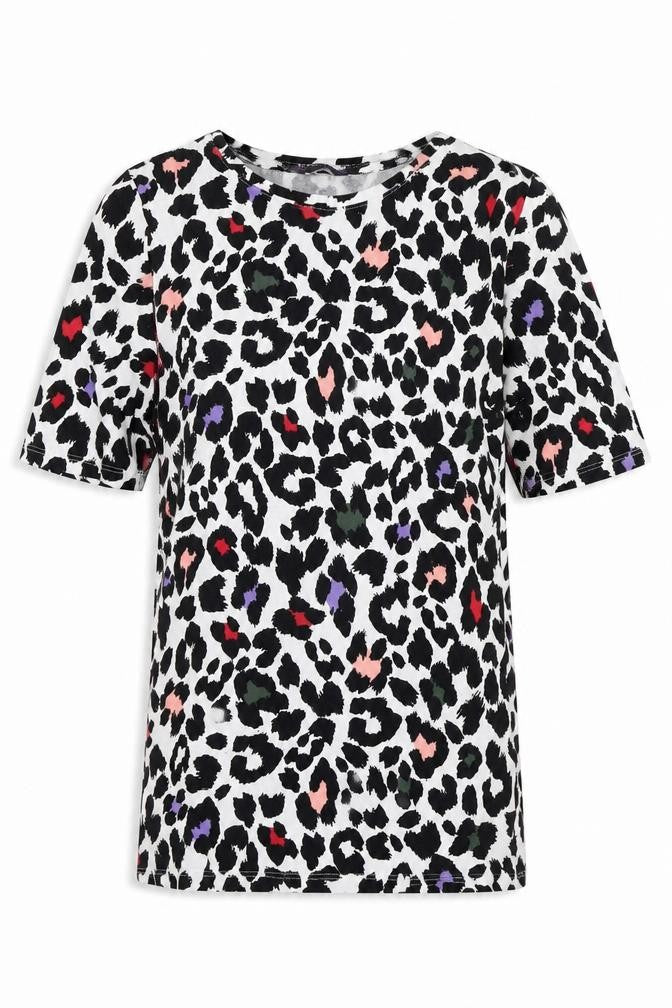 Marks and Spencer Girls Animal Print T-Shirt, Multicoloured, Size 8