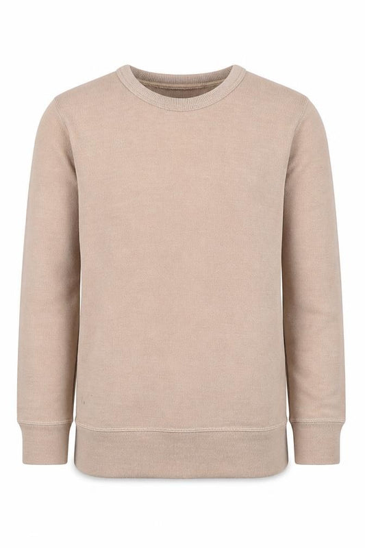 Effedi Beige Boys Pullover Long Sleeve Jumper, Round Neck, Size 7