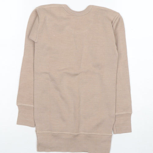 Effedi Beige Boys Pullover Long Sleeve Jumper, Round Neck, Size 7