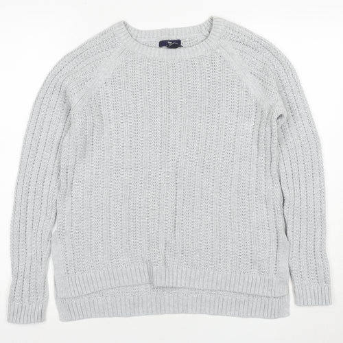 Gap Women's Grey Cable-Knit Pullover Jumper Size M