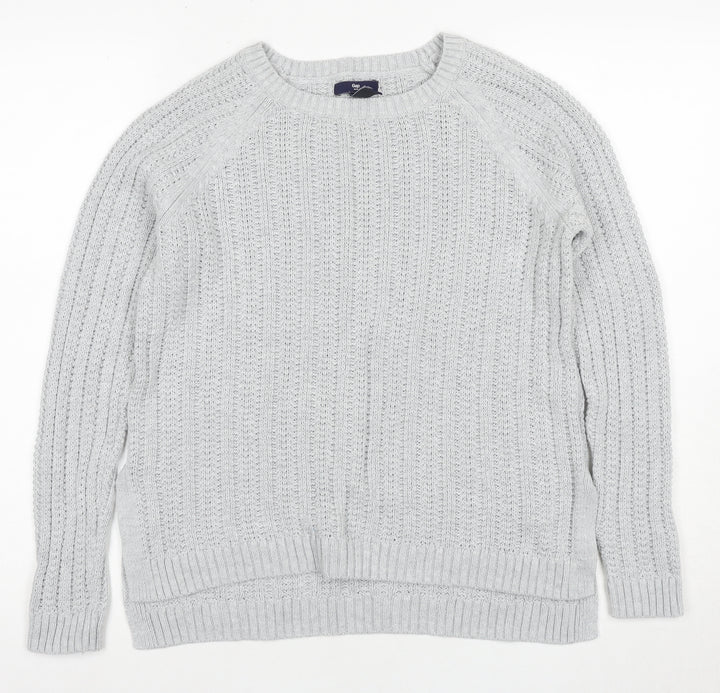 Gap Women's Grey Cable-Knit Pullover Jumper Size M