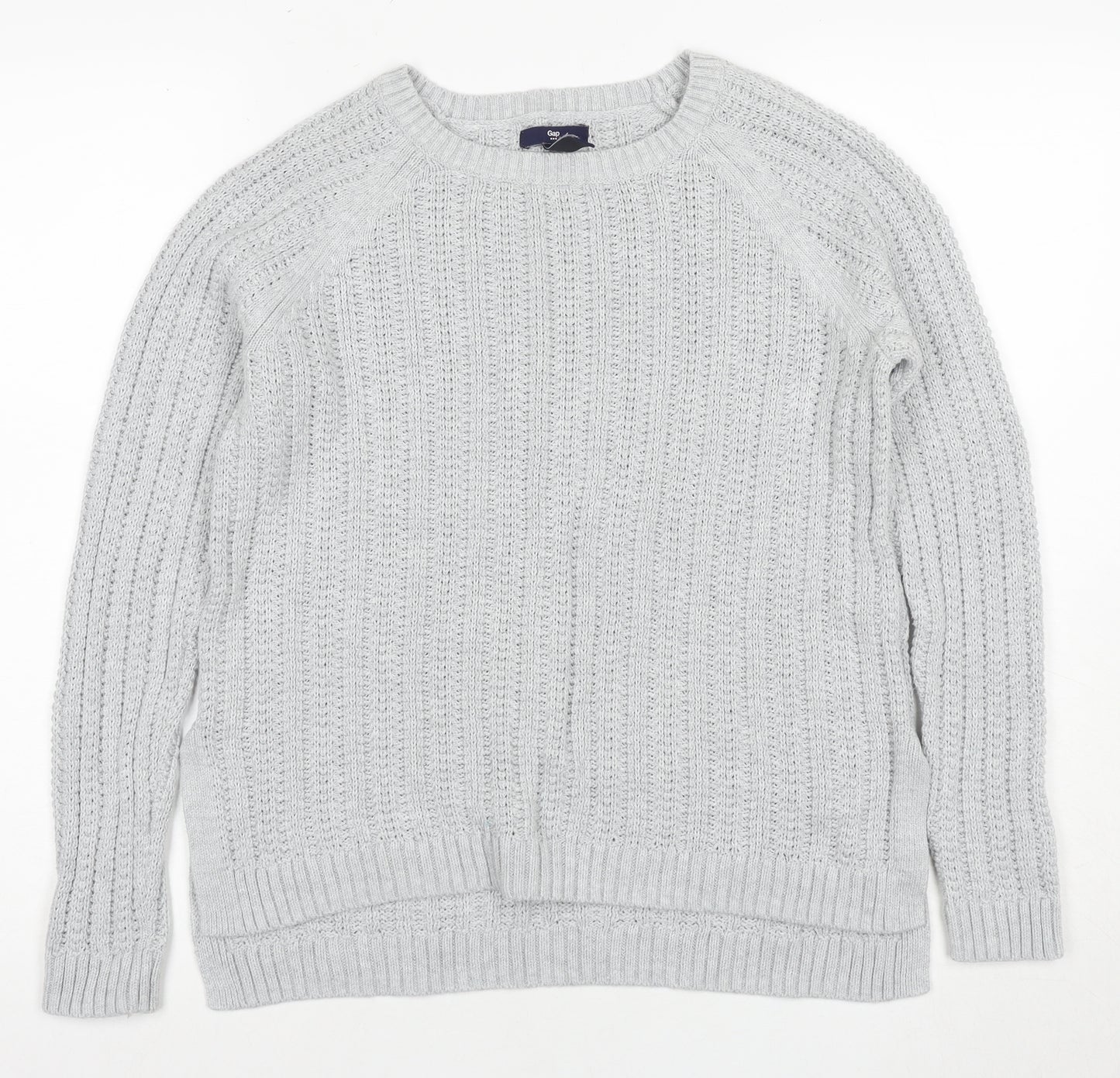 Gap Women's Grey Cable-Knit Pullover Jumper Size M