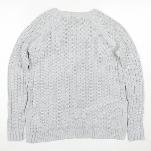 Gap Women's Grey Cable-Knit Pullover Jumper Size M