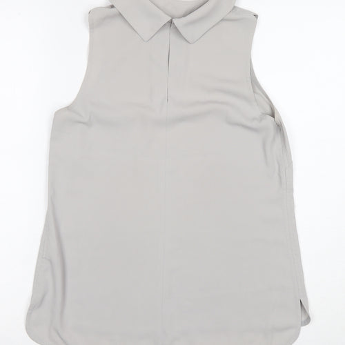 Coast Women Silver Cowl Neck Sleeveless Top Size 8