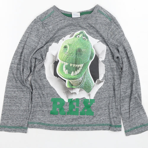 Disney Pixar Toy Story Boys Grey Rex T-Shirt 5-6 Years