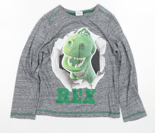 Disney Pixar Toy Story Boys Grey Rex T-Shirt 5-6 Years