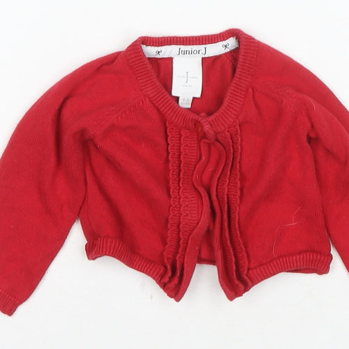 Jasper Conran Red Cardigan 0-3 Months Unisex Cotton Jumper
