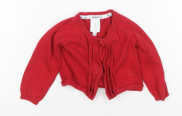Jasper Conran Red Cardigan 0-3 Months Unisex Cotton Jumper