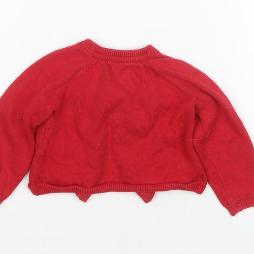 Jasper Conran Red Cardigan 0-3 Months Unisex Cotton Jumper