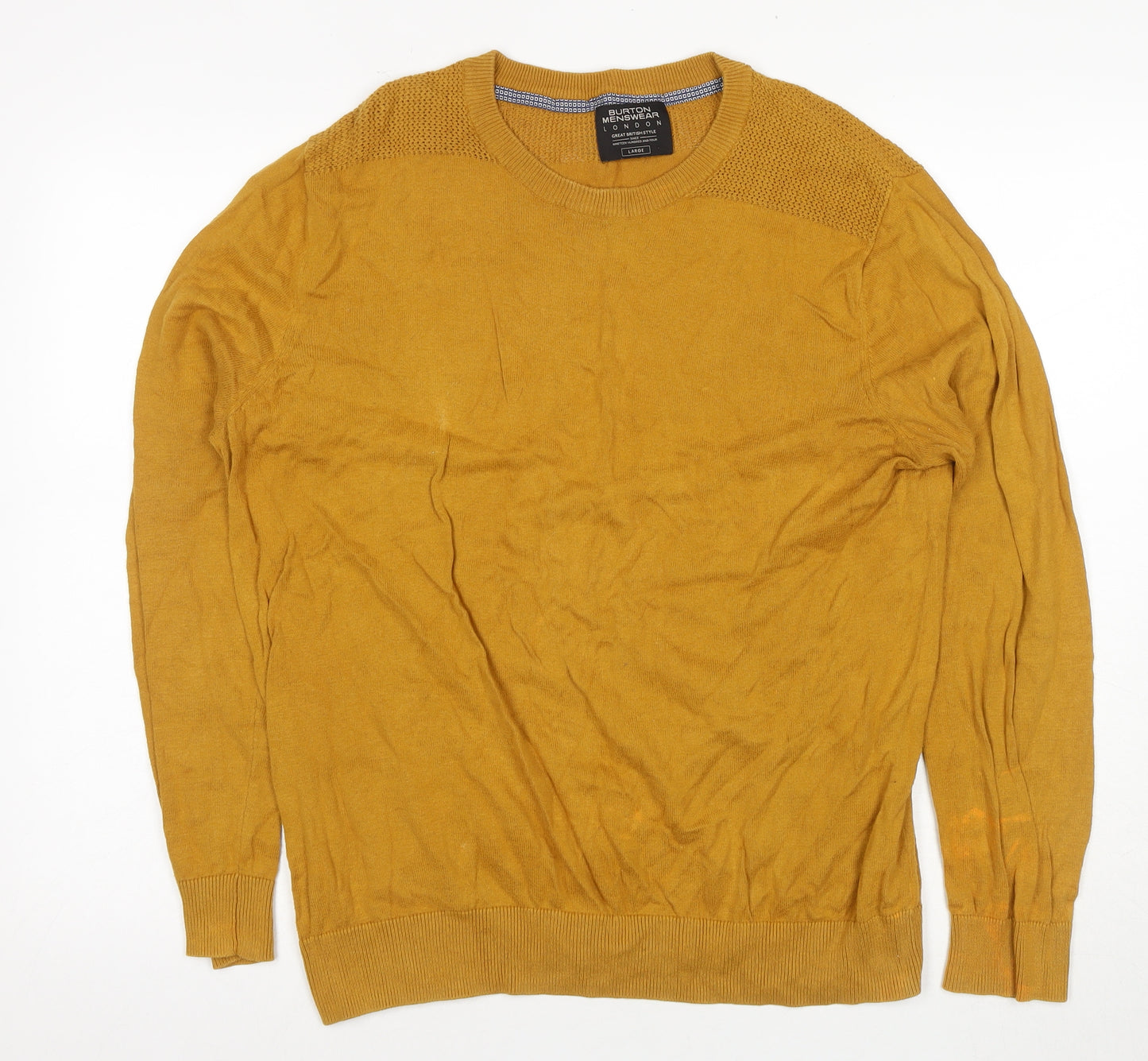 Burton Menswear Orange Crew Neck Pullover Jumper L