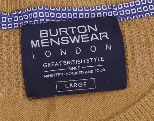 Burton Menswear Orange Crew Neck Pullover Jumper L