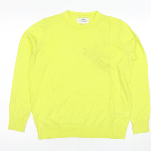 Marks and Spencer Women's Yellow Merino Pullover Jumper