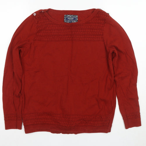 Maine New England Women's Red Pullover Jumper Size 12